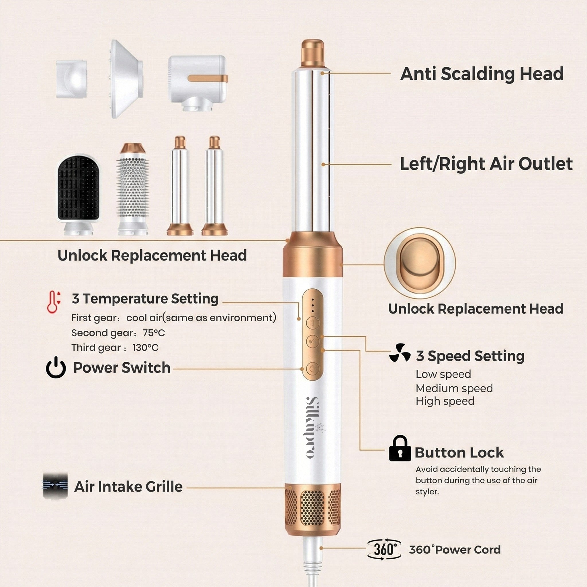 Silknpro™ 7 in 1 Hair Styler